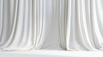 White flowing fabric with soft folds and elegant texture