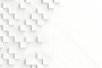 Abstract geometric cube pattern minimalist white textured digital background