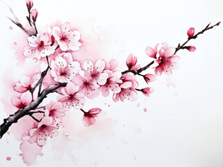 Fototapeta premium Cherry blossoms in full bloom showcasing delicate petals and vibrant colors against a soft background
