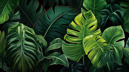 Vibrant Tropical Leaf Pattern