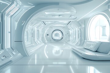 Obraz premium White futuristic background