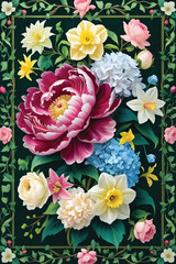 Vector of a floral arrangement wallpaper.
