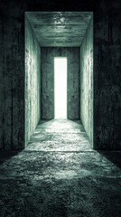 Obraz premium Mysterious Concrete Corridor: A Path to Light