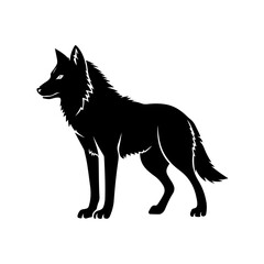 Elegant Wolf Silhouette – Bold Black Standing Wolf Art