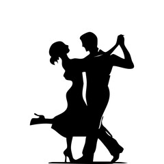 silhouette of a couple dancing