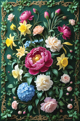 Vector of a floral arrangement wallpaper.