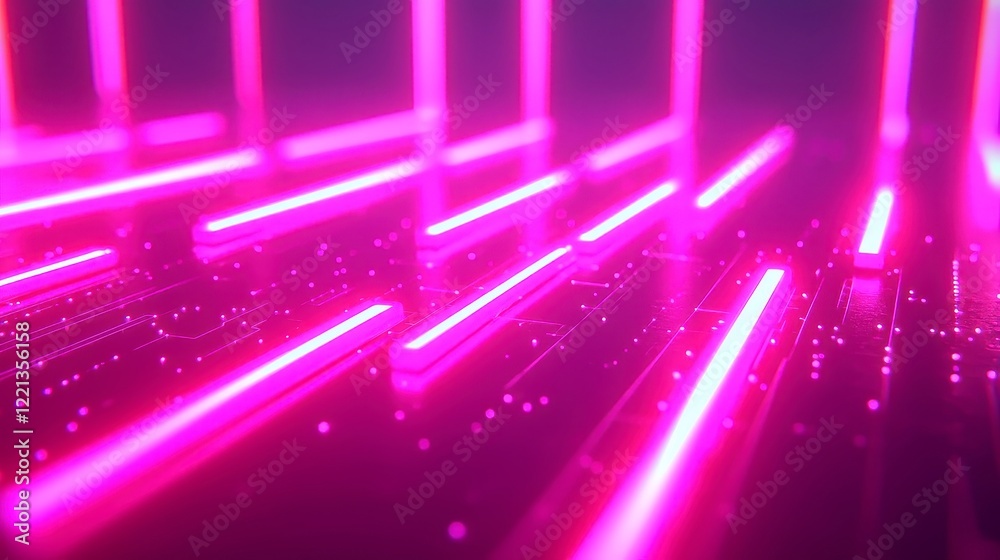 Poster cyber glow circuit motion background, vibrant illuminated lines creating intricate circuit patterns,