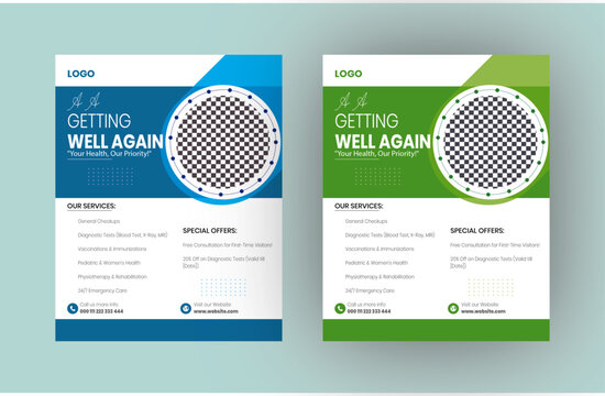 Medical flyer design Corporate healthcare and medical cove a2 flyer design template for print,Madical Flyer design layout modern with blue color size 
A2, A modern  madical business flyer healthcare p