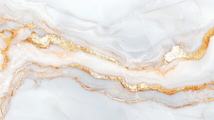 Fototapeta premium Luxurious Marble Effect Wallpaper, featuring white and gold veining, smooth finish, perfect for upscale environments, enhances sophistication and exudes timeless elegance.
