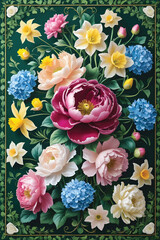 Vector of a floral arrangement wallpaper.