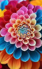 a colorful flower with many colors