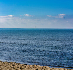 Obraz premium Panorama of the beach of the natural park of the tombolo of Cecina Marina di Cecina Tuscany Italy