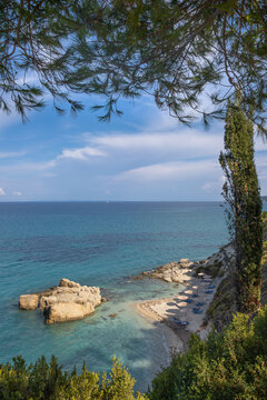 Pelagaki Beach on the Greek island of Zakynthos captured on a sunny day