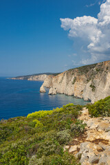 Starting point of a hiking adventure to Plakaki Beach, located on a Greek island of Zakynthos