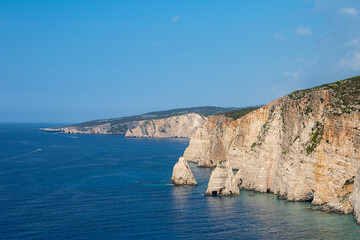 Closeup panorama view near Plakaki Beach located on a Greek island of Zakynthos