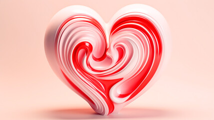 Valentine's day digital art with romantic love hart