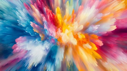 Abstract explosion of vibrant colors creating a dynamic and energetic visual display