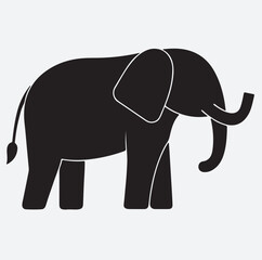 elephant silhouette vector, elephant silhouette vector art illustration 
