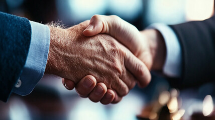 Close Up Of Two Hands Firmly Clasped In A Handshake, Symbolizing Trust And Partnership In Business