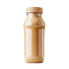 Isolated bottle of creamy beverage on transparent background for design use