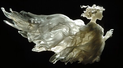 17. A celestial angelic figure with a soft ethereal glow emanating from its wings