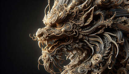 Mystical steampunk style dragon with intricate details and a futuristic aesthetic.
