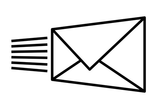 Icono negro de rapidez en correo postal