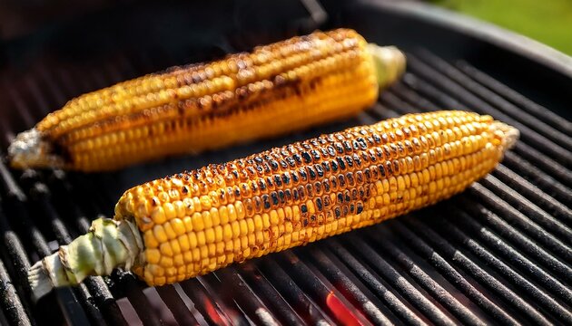 Generated image grilled corn on the cob with golden char marks, delicious summer bbq snack, perfectly roasted