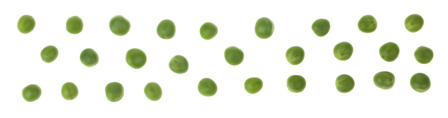 Green peas isolated on white background.