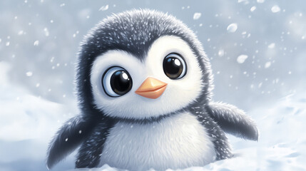 Fototapeta premium penguin in snow