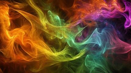 Fototapeta premium Abstract Colorful Smoke Background with Swirling Lines of Light
