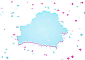 Illuminated Belarus Data Map Neon Blue Light On Seamless Pattern Background 3D Illustration