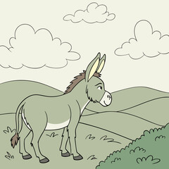 donkey in a field