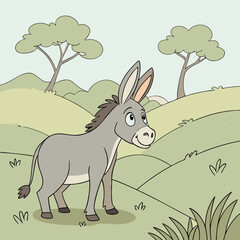 donkey in a field