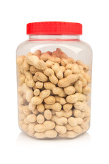 Peanut jar isolated on white background