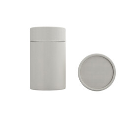Two Sleek Paper Jars Cylindrical Container Boxes For Product Packaging Concept 3d Illustration