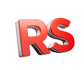 Bold Vibrant Red Rupee Rs Currency Symbol With Sleek Metallic Gleam 3D Illustration