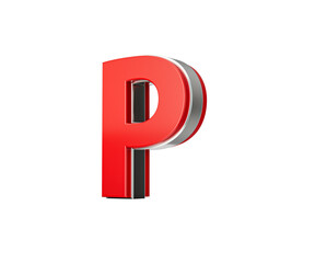 Vibrant Red Capital Letter P Gleams With Its Sleek Design Bold Font With Sharp Edges 3D Illustration