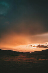 sunset in the mountains