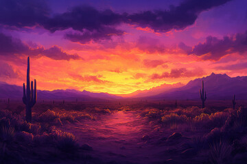 sunset in the mountains