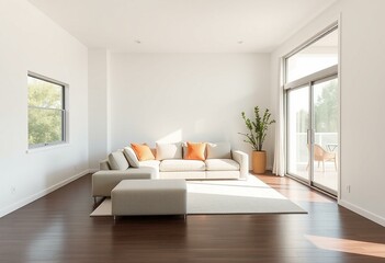 Modern living room with natural light