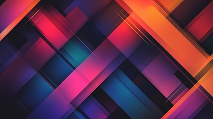 Obraz premium Abstract geometric background with vibrant gradient diagonal shapes and lines