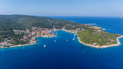 Fototapeta premium Foki beach in Kefalonia, Greece - Drone view