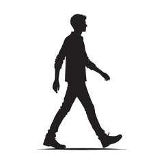 Fototapeta premium Simple walking person figure for minimalist artwork - walking person silhouette - walking person vector - walking person illustration - walk silhouette - walking vector 