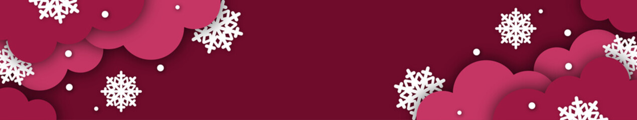 beautiful paper cut red clouds Vector illustration. Papercut style. Place for text