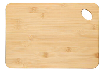 Bamboo cutting board view from above, isolated. Perfect for food styling, product presentations, adding overlays of food items, or use in culinary and design projects.