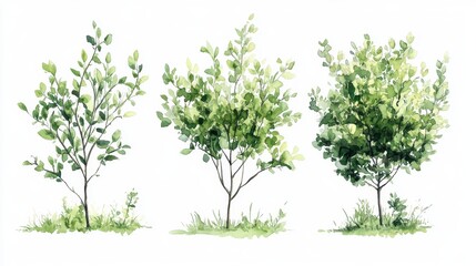 Obraz premium Green Tree Plants for Landscape Elevation and Background Environment Concept Design
