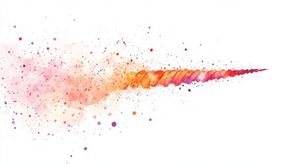 vibrant watercolor illustration of unicorn horn with colorful splashes