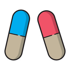 pill icon set. medicament and pharmaceutical symbol. medical design element