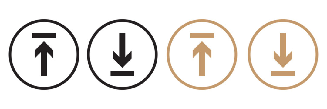 Money arrow up and down icon set. Price change symbol. Increase and decrease arrow with dollar sign. Cash currency rate. Stock graph. Income and loss vector illustration. Red and green money arrow set